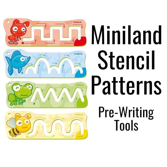 Miniland Pre-writing Patterns Stencils Template Preschool Learning Activities To - Picture 1 of 10